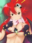  bikini_top breasts gloves highres kobayashi_yuuji large_breasts long_hair nipples puffy_nipples red_hair smile solo tengen_toppa_gurren_lagann yellow_eyes yoko_littner 