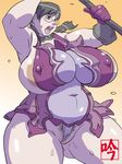  areolae breasts cattleya covered_nipples doomcomic fat gigantic_breasts glasses mature open_mouth pubic_hair queen's_blade solo sweat 