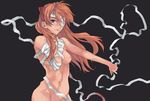  bandaged_arm bandaged_head bandages black_background blue_eyes breasts closed_mouth cowboy_shot frown groin hairpod hand_on_own_chest kno1 long_hair looking_at_viewer navel neon_genesis_evangelion nipples nude orange_hair out-of-frame_censoring outstretched_arm ribs simple_background smile solo souryuu_asuka_langley stomach 