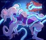abdominal_bulge absurd_res ahegao anthro areola arwok blue_tentacles blush bodily_fluids breast_play breasts cave chest_tuft claws curvy_figure digitigrade dragon fangs female female_penetrated fluffy fluffy_tail fucked_silly fur furred_dragon furred_scalie genitals hi_res horn inner_ear_fluff internal long_tail looking_pleasured mattio mythological_creature mythological_scalie mythology nipples open_mouth pawpads paws penetration red_eyes restrained rough_sex scalie sex shaking slime smile solo suspended_via_tentacles tail tears tears_of_pleasure teeth tentacle_in_vagina tentacle_penetration tentacle_sex tentacles tongue tongue_out tuft vaginal vaginal_penetration vulva white_body white_fur