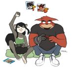 2025 4_fingers activision anthro bandicoot bear beard clothing console cover_art crash_bandicoot_(series) crash_team_racing_nitro-fueled crunch_bandicoot cybernetic_arm cybernetic_limb digital_drawing_(artwork) digital_media_(artwork) duo facial_hair female fingers footwear giant_panda hair losing lying male mammal marsupial pillow playstation playstation_5 selinaeagle shirt shoes signature simple_background sitting sony_corporation sony_interactive_entertainment topwear white_background winning yaya_panda
