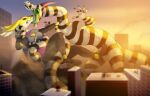 anthro bandai_namco battle canid canine canis digimon dragon female feral fight fox macro madaraoluv2 male mammal micro mythological_creature mythological_scalie mythology nintendo pokemon scalie vl vorejack vorelord wolf