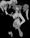  1girl 6+boys angry ansem_seeker_of_darkness aqua_(kingdom_hearts) bald between_legs black_dress black_hair blue_eyes closed_eyes dark-skinned_male dark_skin dress english_commentary evil_grin evil_smile eyepatch glowing glowing_eyes grabbing_another&#039;s_breast grabbing_another&#039;s_face grey_hair grin groping hand_between_legs head_grab highres holding_another&#039;s_wrist holding_hands imminent_gangbang kingdom_hearts kiss kissing_chest kissing_hand long_hair looking_at_another master_xehanort multiple_boys nekokat42 orange_eyes smile terra-xehanort vanitas_(kingdom_hearts) xemnas xigbar 