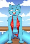 2025 5_fingers anthro anthro_on_top anthro_penetrated areola areola_slip artist_name bare_shoulders belly big_breasts big_eyes big_nipples biped black_eyebrows black_eyes black_markings blue_body blue_breasts blue_ears blue_fur blue_sky blush blush_lines bodily_fluids breasts brown_body brown_penis cartoon_network clitoris clothed clothed/nude clothed_sex clothing clothing_aside cloud collarbone cowgirl_position cross-eyed day deep_navel detailed_background digital_drawing_(artwork) digital_media_(artwork) domestic_cat duo elderly elderly_anthro elderly_female eyebrows eyelashes facial_markings fangs felid feline felis female female_on_top female_penetrated fingers first_person_view foxart950 from_front_position fur genitals glistening glistening_genitalia glistening_penis glistening_vulva half-closed_eyes head_markings hi_res humanoid_hands humanoid_vulva iris light_body light_fur looking_at_viewer looking_pleasured lying male male/female male_on_bottom male_penetrating male_penetrating_female male_pov mammal markings mary_senicourt mature_anthro mature_female muzzle_(marking) narrowed_eyes navel nipple_outline nipples no_pupils nude nude_male on_back on_bottom on_top one-piece_swimsuit open_mouth open_smile outside outside_sex partially_clothed partially_clothed_anthro partially_clothed_female penetrating_pov penetration penile penile_penetration penis penis_in_vagina pink_areola pink_clitoris pink_nose pink_tongue pink_vulva plump_labia pointy_ears prick_ears red_blush red_clothing red_swimwear sea sex sky slightly_chubby slightly_chubby_anthro slightly_chubby_female sling_bikini smile smiling_at_viewer spread_legs spreading sweat sweaty_arms sweaty_body sweaty_breasts sweaty_face sweaty_legs sweaty_thighs swimwear swimwear_aside teeth text the_amazing_world_of_gumball thick_penis thick_thighs tongue vaginal vaginal_penetration vulva water whisker_markings white_clouds white_markings