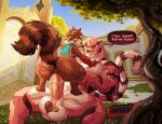 anthro balls big_balls big_butt big_penis bodily_fluids brown_body brown_fur butt claws cum drooling duo felid femboy fur garden genital_fluids genitals gravy_(gravymakes) guardians_of_the_galaxy hair hi_res huge_balls huge_penis humanoid kiddie_jukes leaking_cum male male/male mammal marvel marvel_rivals mohawk mullet multicolored_body muscular muscular_anthro muscular_male nude pantherine penetration penile penile_penetration penis procyonid raccoon red_eyes rocket_raccoon saliva salmon_fur sharp_teeth sleeveless_shirt striped_body striped_fur stripes teeth thick_thighs tiger two_tone_body white_body white_fur