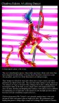 4:7 4_fingers absurd_res alien all_tomorrows anthro blue_body blue_scales certain-unit8147 claws dancing english_text fingers hi_res inside male neon_lights nude open_mouth pole pole_dancing red_body red_scales saurosapient scales scalie solo spikes spikes_(anatomy) spots story strip_club stripper stripper_pole text yellow_body yellow_scales