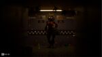 16:9 anthro canid canine canis checkered checkered_floor clothed clothing dark_room female first_person_view five_nights_at_freddy&#039;s five_nights_at_freddy&#039;s:_security_breach glowing glowing_eyes hi_res mammal maniac_ed roxanne_wolf scottgames solo standing steel_wool_studios text wallpaper widescreen wolf