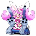  +_+ 1girl animal_ears anime_coloring big_hair bow bowtie brooch buttons cake cannon chibi choker cosplay cure_whip dated dress earplugs excited extra_ears eyelashes floating_hair floppy_ears food food-themed_clothes food-themed_hair_ornament food_print frilled_sleeves frills fruit_print gradient_eyes gundam guntank guntank_(cosplay) hair_ornament hairband hashtag-only_commentary heart heart_print jewelry kirakira_precure_a_la_mode lace-trimmed_skirt lace_trim long_hair looking_at_viewer magical_girl military_vehicle miniskirt mobile_suit_gundam motor_vehicle multicolored_eyes open_mouth pink_bag pink_bow pink_bowtie pink_choker pink_eyes pink_hair pink_hairband pink_vest precure puffy_short_sleeves puffy_sleeves rabbit_ears rabbit_girl red_eyes shadow short_dress short_sleeves signature simple_background skirt skirt_under_dress smile solo sparkling_eyes strawberry_brooch strawberry_print strawberry_shortcake tank tareme tomo5656ky twintails two-tone_bag usami_ichika vest waist_bag waist_bow white_background white_dress white_skirt yellow_bag 
