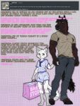 abdl absurd_res anthro balls bodily_fluids bottomwear butt_slap chastity_cage chastity_device clothing comment daddy_kink denied denim denim_bottomwear denim_clothing dialogue diaper domestic_cat dominant dominant_male duo embarrassed english_text equid equine f3lixc4tus felid feline felis felix_(f3lixc4tus) genitals hand_holding hi_res horse horse_tail humiliation humiliation_fetish iercing jeans male male/male mammal muscular muscular_anthro muscular_male pants pink_clothing public public_exposure public_humiliation sailor_uniform scimitar_(f3lixc4tus) shirt shopping shopping_bag slap slice_of_life solo submissive submissive_male t-shirt text topwear