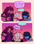2025 2_horns 2_panel_comic ambiguous_gender anthro armor artist_name blue_body blue_hair blue_skin bovid brown_hair cape caprine clothed clothed_anthro clothed_human clothing cool_s darkner deltarune dialogue digital_drawing_(artwork) digital_media_(artwork) drawing english_description english_text female_(lore) freckled_face freckles fur gesture goat grin group hair hand_gesture hand_on_face hi_res hiirenvirna horn human kris_(deltarune) male_(lore) mammal nodding pencil_(object) pointing pointy_speech_bubble purple_body purple_scales ralsei reptile scales scalie sketchbook smile speech_bubble susie_(deltarune) text trio undertale_(series) white_body white_fur yelling