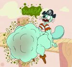 aliasing anthro artist_logo artist_name belly belly_blush big_belly blush body_blush bottom_heavy bubble_emanata buckteeth burping clothing curvy_figure digital_media_(artwork) emanata eye_patch eyelashes eyewear femboy happy_tree_friends heart_nose heart_symbol hi_res huge_belly hyper hyper_belly logo male mammal mustelid navel onomatopoeia otter pattern_clothing pattern_shirt pattern_topwear pegleg pirate pirate_hat rumbling_stomach russell_(htf) shirt signature sitting skull_and_crossbones solo sound_effects striped_clothing striped_shirt striped_topwear stripes teeth text thatdawgmurray thick_thighs thong_straps topwear vore watermark wave_emanata whiskers wide_hips