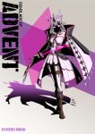  absurdres chest_jewel colored_inner_hair dress feaurievladskov floating_headgear gem grey_hair headgear highres hololive hololive_english jacket jewel_under_eye katana koseki_bijou long_hair looking_at_viewer multicolored_hair purple_eyes purple_hair solo sword virtual_youtuber weapon 