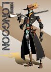 absurdres bandolier belt boots cowboy_boots cowboy_hat cowboy_western dokibird dragoon_(dokibird) feaurievladskov gloves gun hat highres holster horns horns_through_headwear indie_virtual_youtuber jackey lever_action mask on_shoulder skinny spurs trigger_discipline weapon 