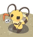 2025 2_antennae antennae_(anatomy) anthro arthropod bee black_antennae black_arms black_eyes black_legs black_stripes black_text blush boomerang bug_fables digital_media_(artwork) female female_anthro hi_res holding_boomerang holding_object hymenopteran insect insect_wings markings moonsprout_games multicolored_body number rectangular_speech_bubble shadow signature solo stinger striped_body striped_markings stripes text translucent translucent_wings two_tone_body vi_(bug_fables) white_speech_bubble wings yellow_body zeru_(ma)