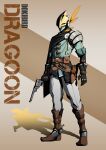  absurdres ammunition_belt armor belt boots bullet commentary commission cowboy_boots dragoon_(dokibird) english_commentary feaurievladskov full_body gloves gun helmet highres holding holding_gun holding_weapon indie_virtual_youtuber long_sleeves pants revolver shirt shoulder_armor solo spurs weapon 