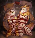 bdsm bondage bound bound_together breasts chain chastity_belt chastity_cage chastity_device cobondage collar dragon duo feet female fur furred_dragon furred_scalie genitals gotikamaamakitog hi_res horn looking_at_another male male/female mythological_creature mythological_scalie mythology nipples nude nude_anthro nude_female nude_male penis restraints rope rope_bondage rope_harness scalie tail tail_tied