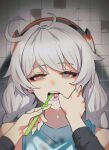  2girls ahoge bangs braid brushing_another&#039;s_teeth brushing_teeth eyebrows_visible_through_hair hand_in_mouth highres honkai_(series) honkai_impact_3rd kiana_kaslana multiple_girls raiden_mei silver_hair solo_focus teeth tofu_crust toothbrush toothbrush_in_mouth twin_braids 