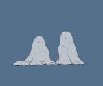 1boy 1other absurdres avogado6 barefoot blue_background blue_theme commentary ghost highres monochrome original simple_background sitting 