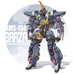  barzam character_name clenched_hands gundam highres mao_(6r) mecha mobile_suit no_humans one-eyed radio_antenna red_eyes redesign science_fiction solo zeta_gundam 