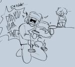 2023 anthro asking asking_another bent_legs blue_background blue_bottomwear blue_clothing blue_footwear blue_hair blue_headkerchief blue_kerchief blue_pants blue_pawpads blue_shorts blue_socks blue_teeth blue_tongue bottomwear buckteeth clothed clothed_human clothed_male clothing controller critterzone13 dialogue digital_drawing_(artwork) digital_media_(artwork) dot_eyes ellipsis english_description english_text fan_character featureless_legs female female_human footwear fully_clothed fully_clothed_human fully_clothed_male furniture gaming group hair headgear headkerchief headwear holding_another holding_controller holding_object human kerchief kneeling lagomorph larger_human larger_male lemon_(critterzone13) lennon_(critterzone13) long_ears male male_anthro male_human mammal medium_hair meringue_(critterzone13) mitten_hands name_tag noseless panicking pants pawpads playing_video_game question rabbid raving_rabbids rayman_(series) scared shorts simple_background simple_eyes size_difference sketch smaller_anthro smaller_male socks standing teeth text thick_thighs tongue trio ubisoft vr_headset yelling yelling_at_another