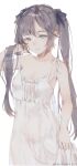  dress genshin_impact mona_(genshin_impact) no_bra nopan see_through skirt_lift swkl:d 