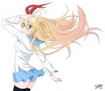  kirisaki_chitoge nisekoi seifuku skirt_lift tagme thighhighs 