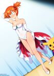  areola cameltoe heels kasumi_(pokemon) leotard neocoill pantsu pikachu pokemon see_through 