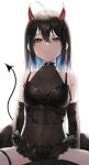  bra cleavage garter horns kanniiepan leotard pantsu see_through tail tattoo 