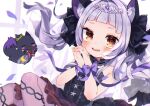  animal_ears dress gothic_lolita hololive lolita_fashion murasaki_shion nekomimi noi_mine skirt_lift 