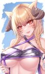  akamaru animal_ears bikini_top erect_nipples final_fantasy final_fantasy_xiv horns miqo&#039;te swimsuits underboob undressing 