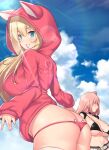  ass aster_crowley bikini dead_or_alive erect_nipples honoka_(doa) marie_rose panty_pull swimsuits thighhighs thong 