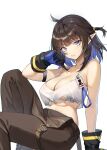  arknights eir eunectes_(arknights) no_bra pointy_ears tagme torn_clothes 