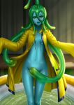  bottomless greamyart monster_girl monster_musume_no_iru_nichijou no_bra open_shirt suu_(monster_musume) tentacles 