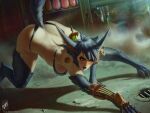  animal_ears bra league_of_legends monster_girl pantsu tail themaestronoob thong warwick_(league_of_legends) 