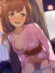  breasts censored igarashi_kyouko nipples no_bra open_shirt pantsu panty_pull pubic_hair pussy pussy_juice seneto skirt_lift the_idolm@ster the_idolm@ster_cinderella_girls undressing yukata 