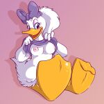 1:1 absurd_res anatid anseriform anthro avian avian_butt avian_feet barefoot bedroom_eyes big_breasts bird blush breasts clothed clothing clothing_lift daisy_duck disney disney_junior duck feet female flashing flashing_breasts hair hi_res hirothedragon membrane_(anatomy) mickey_mouse's_mixed-up_adventures mickey_mouse_clubhouse mickey_mouse_roadster_racers minnie's_bow-toons narrowed_eyes nipples non-mammal_breasts non-mammal_nipples open_mouth open_smile ponytail purple_clothing purple_shirt purple_topwear seductive shirt shirt_lift sitting smile solo toes topwear webbed_feet wiggling_toes