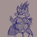 2024 accessory anthro belly big_breasts biped blaze_the_cat bottomwear breasts clothed clothing coat digital_media_(artwork) dipstick_tail domestic_cat felid feline felis female forehead_gem front_view fur gem gesture hair hair_accessory hair_tie hand_gesture hand_on_hip kirbchub leggings legwear looking_away mammal markings monochrome overweight overweight_anthro overweight_female pants portrait sega simple_background sketch smile solo sonic_the_hedgehog_(series) standing tail tail_markings three-quarter_portrait tied_hair topwear v_sign wide_hips