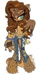 animal_print anthro arm_tuft bell_bottoms bikini blue_eyes bottomwear bracelet brown_body brown_fur brown_hair cellphone chain_necklace clothing colored_nails denim denim_bottomwear denim_clothing ear_piercing ear_ring elbow_tuft electronics eyelashes eyeshadow fan_character felid female fur fur_clothing gold_(metal) gold_jewelry hair hand_tattoo hi_res i3lessings jeans jewelry leopard leopard_print long_eyelashes long_hair long_nails long_tail looking_at_viewer low-cut_jeans makeup mammal markings midriff nails navel navel_piercing necklace one_eye_closed pantherine pants phone piercing pink_nose pose pupils ring_(jewelry) ring_piercing scrunchie sega simple_background slit_pupils smile smiling_at_viewer smirk smirking_at_viewer solo sonic_the_hedgehog_(series) spots spotted_markings string_bikini swimwear tail thong_straps tuft two-piece_swimsuit waist_accessory wallet_chain wavy_hair white_background wink winking_at_viewer yellow_nails