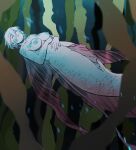 breasts casual_nudity digital_media_(artwork) female fin lying marine merfolk nipples oarfish oarfish_merfolk on_back oskar_(starfleetrambo) scales siren siren_and_scientist solo split_form starfleetrambo tail trans_(lore) trans_man_(lore) underwater water
