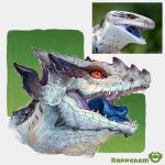 2025 absurd_res ambiguous_gender blue-tongued_skink blue_tongue clip_studio_paint_(artwork) digital_media_(artwork) dragon feral hi_res horn lizard mythological_creature mythological_scalie mythology open_mouth pupils rappenem red_eyes reference_image reptile scales scalie sharp_teeth skink slit_pupils solo teeth tongue