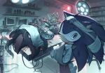  arm_cast bandages blood cast commentary glasses highres hospital looking_at_viewer medical_monitor shadow_the_hedgehog sonic_(series) sonic_the_hedgehog straitjacket sweat tagme tails_(sonic) tentacles xxxxx0099e 
