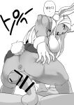  1boy 1girl animal_ears anus ass bar_censor boku_no_hero_academia censored clothed_sex clothes_lift cowgirl_position dark-skinned_female dark_skin gloves greyscale gungye hand_on_ass hetero highres long_eyelashes long_hair looking_back mirko monochrome muscular muscular_female penis rabbit_ears rabbit_girl rabbit_tail school_uniform sex skirt skirt_lift solo_focus straddling tail tail_through_clothes testicles thick_thighs thighs toned translation_request white_background 