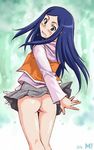  ass jpeg_artifacts kuga_natsuki long_sleeves maruto! my-hime no_panties school_uniform solo 