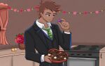 2026 absurd_res box_of_chocolates candy chocolate clothed clothing dessert food fully_clothed furminko27 hi_res holidays human human_only imminent_transformation kitchen male mammal not_furry solo suit_and_tie valentine's_day volcav