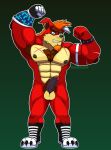 activision armpit_fetish armpit_hair balls beard biceps big_chest blue_eyes body_hair boots chest_fur chest_hair claws clothing crash_bandicoot_(series) crunch_bandicoot facial_hair footwear footwear_only genitals glistening glistening_eyes hair hairy hairy_balls hi_res hyper male male/male mostly_nude muscle_arms muscular muscular_male musk musky_armpit musky_penis penis shoes smile smiling_at_viewer solo toe_claws wulfblack