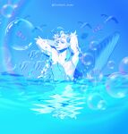 acanthurid anthro armpit_hair avian bird body_hair bubble cetacean clownfish eyes_closed fish fredwork_draws frutiger_aero fur gull hands_behind_head hi_res lari larid male mammal marine mihoyo moorish_idol muscular muscular_anthro muscular_male pecs pomacentrid real regal_tang sea solo splash von_lycaon water whale white_body white_fur zenless_zone_zero