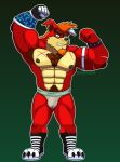 activision anthro armpit_fetish armpit_hair balls beard biceps big_chest blue_eyes body_hair boots chest_hair clothed clothing crash_bandicoot_(series) crunch_bandicoot facial_hair footwear genitals glistening glistening_eyes hair hairy_balls hi_res hyper jockstrap jockstrap_only male male/male muscular muscular_arms muscular_male musky_armpit musky_balls pubes red_hair shoes smile smiling_at_viewer solo topless underwear underwear_only wulfblack