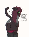  2026 absurd_res anthro blush blush_lines bottomwear bottomwear_down brown_body brown_fur butt clothed clothing crischar_foxito denim denim_bottomwear denim_clothing dialogue digital_drawing_(artwork) digital_media_(artwork) domestic_cat ear_piercing ear_tuft ears_down eyelashes felid feline felis female fur genitals green_eyes grey_bottomwear grey_clothing grey_jeans grey_pants grey_shirt grey_topwear hair hi_res insult insulting_viewer inviting inviting_to_sex inviting_viewer jeans jeans_down long_hair mammal open_mouth panties panties_down pants pants_down partially_clothed piercing pink_clothing pink_panties pink_underwear pivoted_ears presenting presenting_hindquarters presenting_vulva profanity purple_hair rear_view requesting sex_request shirt simple_background solo spanish_text spread_butt spreading star tail talking_to_viewer text topwear tuft underwear underwear_down vulva white_background 