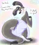 anthro clean_diaper clothed clothing diaper diaper_only digital_media_(artwork) english_text fart fur hair hi_res looking_at_viewer macropod male mammal marsupial plinkiepoi simple_background solo text topless wallaby wearing_diaper