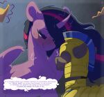 absurd_res avery-valentine digital_media_(artwork) duo equid equine female feral friendship_is_magic hair hasbro hi_res horn horse huge_filesize male male/female mammal multicolored_hair my_little_pony mythological_creature mythological_equine mythology pony purple_body purple_hair royal_guard_(mlp) solo text twilight_sparkle_(mlp) unicorn winged_unicorn wings